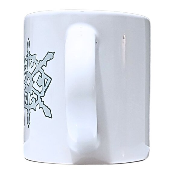 Peanuts Snoopy Coffee Mug Let It Snow Ceramic Cup White Blue Winter Snowflake - Picture 3 of 6